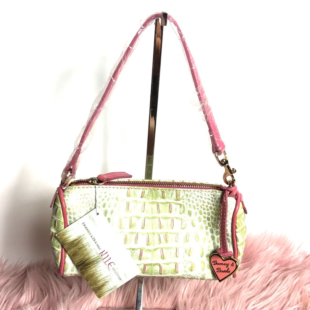 Dooney & Bourke Women’s Green Crocodile Print shoulder Bag 90’s Y2K